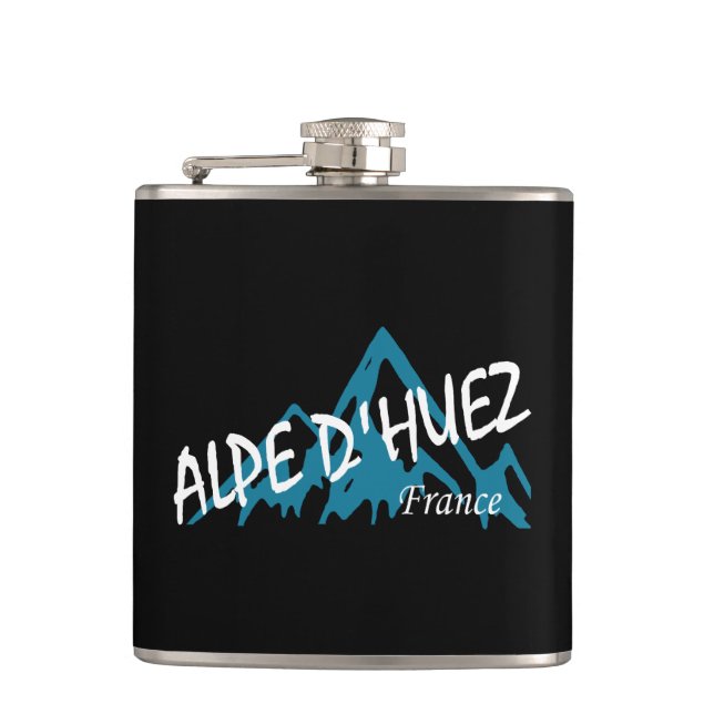 Alpe d’Huez France Mountains Hip Flask (Front)