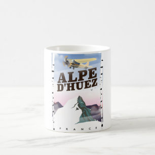 Alpe d'Huez, France ski travel poster Coffee Mug