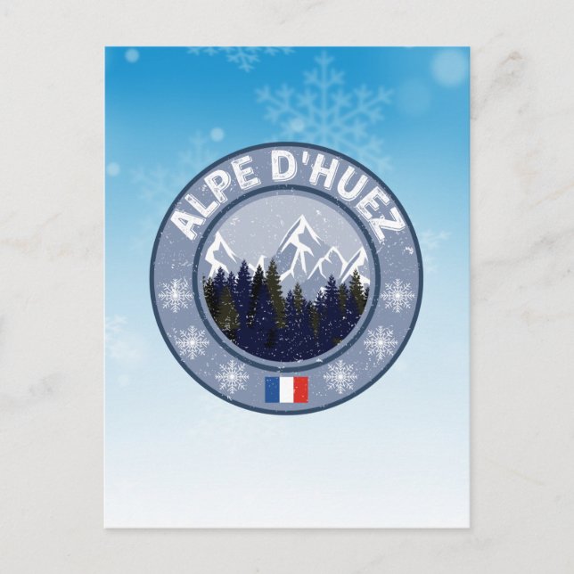 Alpe d'Huez Ski Resort Postcard (Front)