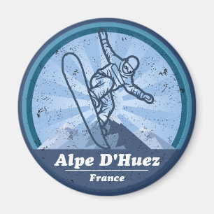 Alpe d'Huez Station de ski - Snowboard Magnet