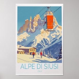 Alpe di Siusi Italy Travel Poster – Scenic Italy W