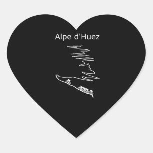 Alpe Huez In France Cycling Design Men Heart Sticker