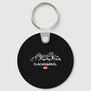 Alpen Bergpanorama Skiing Holidays Apres-ski Flach Key Ring