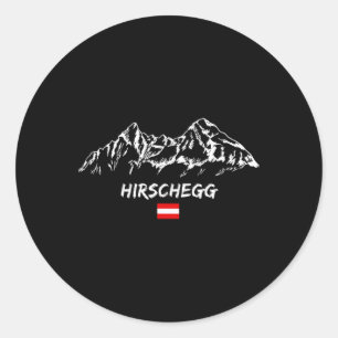 Alpen Bergpanorama Skiing Holidays Apres-ski Hirsc Classic Round Sticker