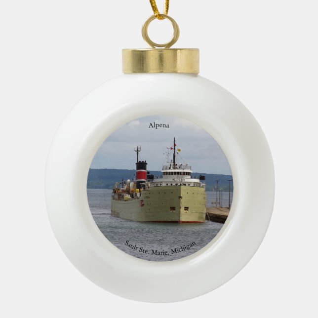 Alpena at Soo ball or snowflake ornament (Front)