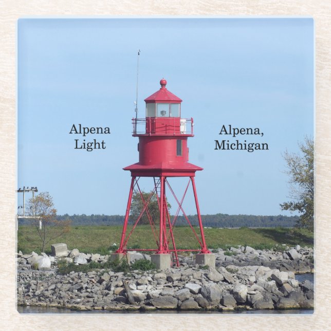 Alpena Light glass coaster (Front)