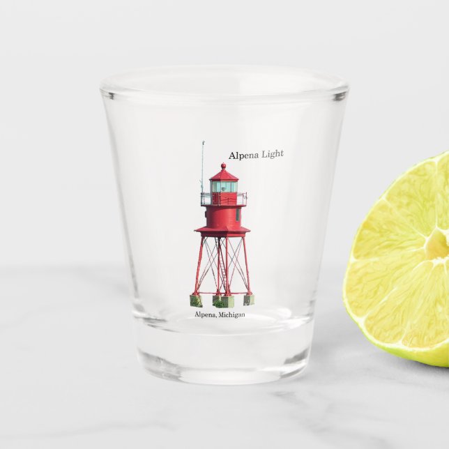 Alpena Light shot glass (Front)