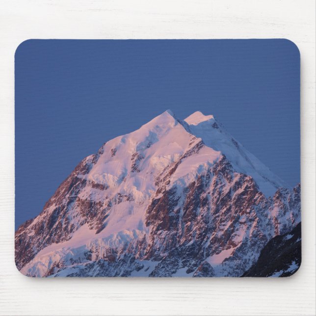 Alpenglow on Aoraki Mount Cook, Mackenzie 2 Mouse Pad (Front)