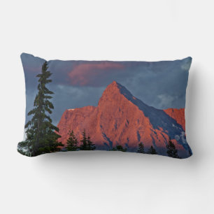 Alpenglow On The Canadian Rockies Lumbar Cushion