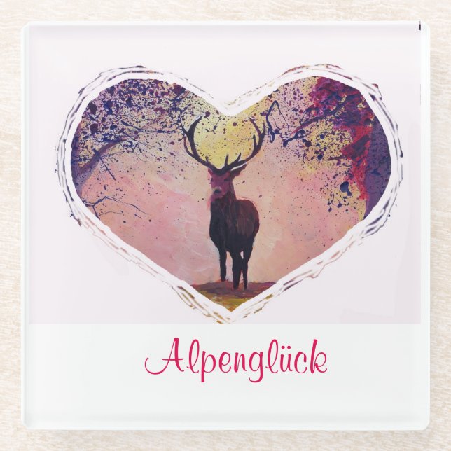Alpenglück Hirsch Glass Coaster (Front)