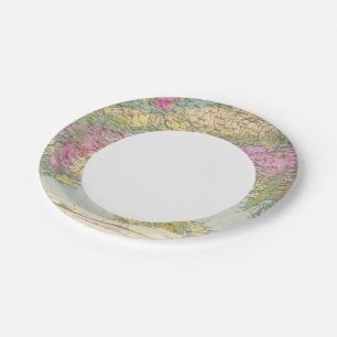 Alpenlander - Atlas Map of the Alps Paper Plate