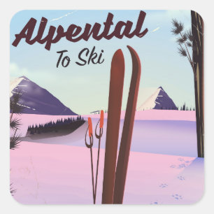 Alpental  King County, Washington ski poser Square Sticker