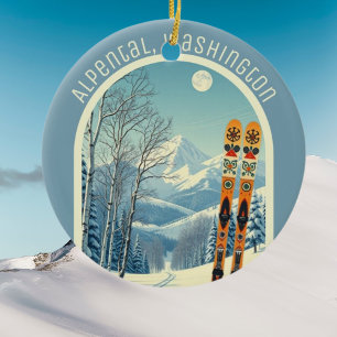Alpental Washington ski souvenir  Ceramic Ornament