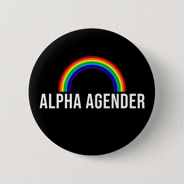 Alpha Agender 6 Cm Round Badge (Front)