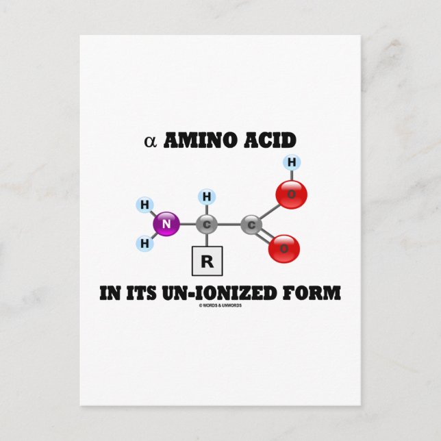 alpha Amino Acid In Its Un-Ionised Form (Molecule) Postcard (Front)