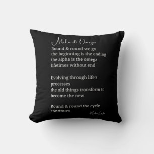 Alpha and omega poem poetry cushion