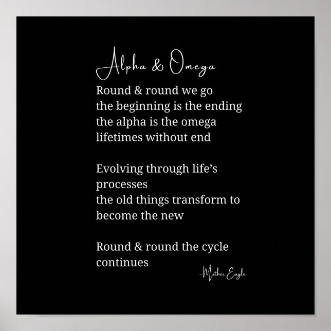Alpha and omega poem poetry wall art instant  (Front)
