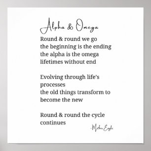 Alpha and omega poem vertical print wall art decor