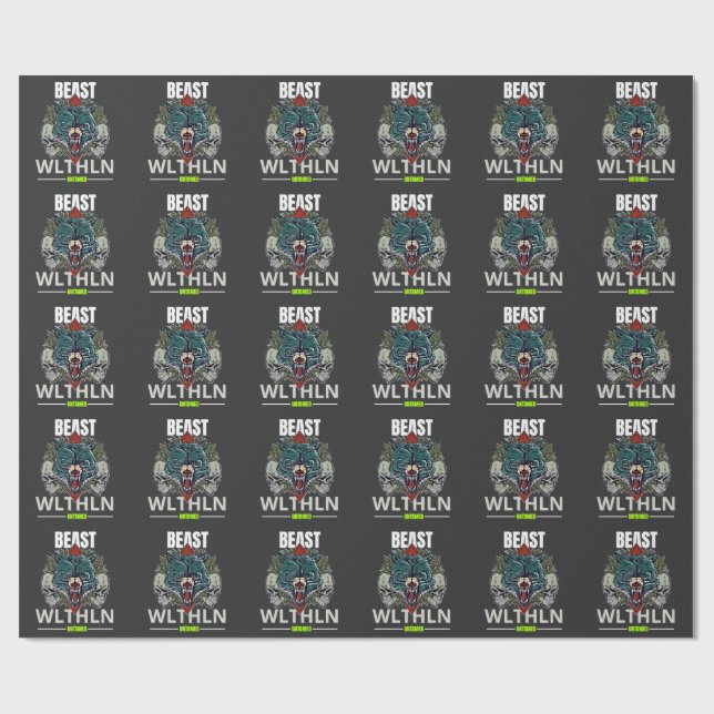 Alpha Beast _ Untamed Wolf Streetwear Fearless  Wrapping Paper (Flat)