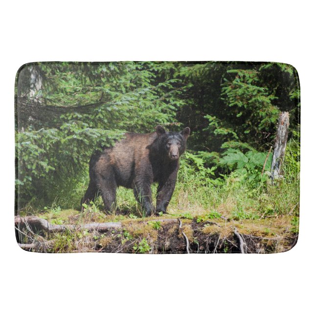 Alpha Black Bear Bath Mat (Front)