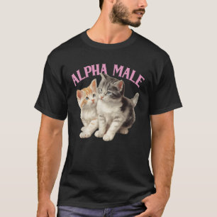 Alpha Cat Male Funny Kitten Ironic Weird Y2K Humou T-Shirt