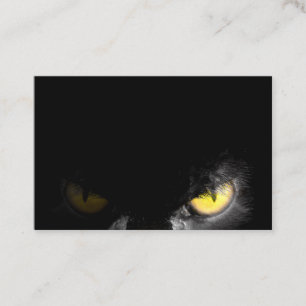 Alpha Cat with deadly stare on black Business Card