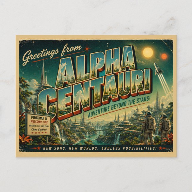 Alpha Centauri Retro Sci-Fi Postcard  (Front)