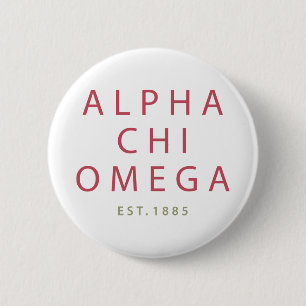 Alpha Chi Omega   Est. 1885 6 Cm Round Badge