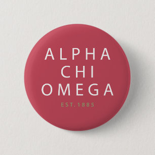 Alpha Chi Omega   Est. 1885 6 Cm Round Badge