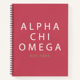 Alpha Chi Omega Est. 1885 Notebook
