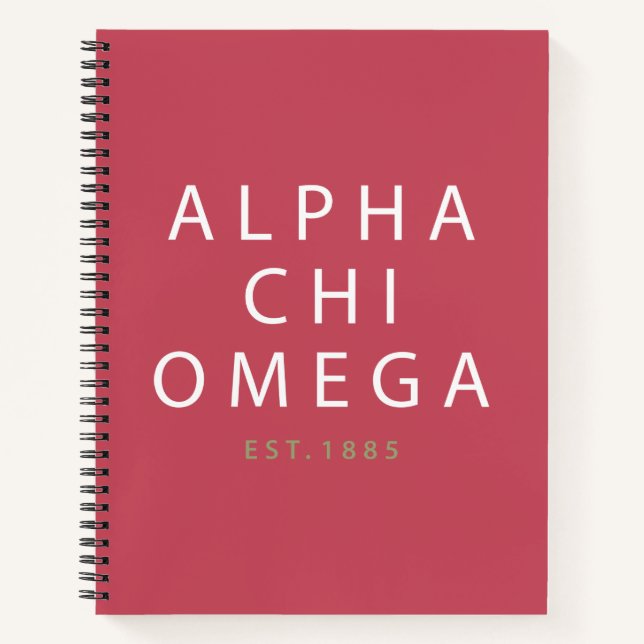 Alpha Chi Omega | Est. 1885 Notebook (Front)