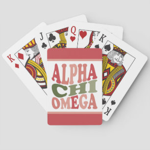Alpha Chi Omega Groovy Retro Playing Cards