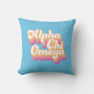 Alpha Chi Omega Groovy Script Cushion