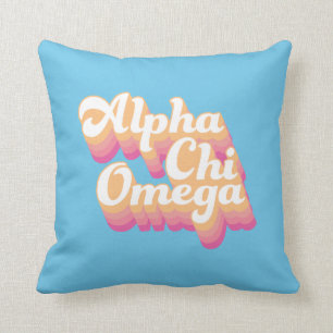 Alpha Chi Omega   Groovy Script Cushion