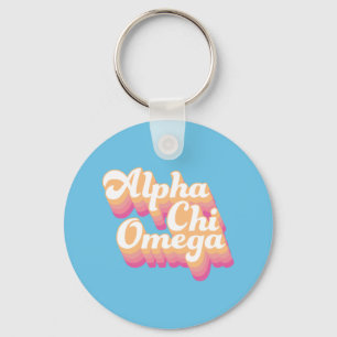 Alpha Chi Omega   Groovy Script Key Ring