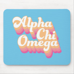 Alpha Chi Omega Groovy Script Mouse Pad