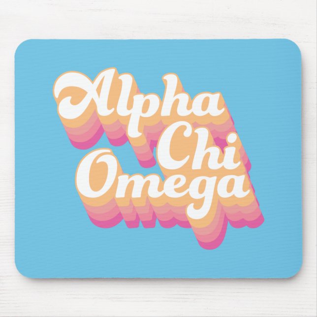 Alpha Chi Omega | Groovy Script Mouse Pad (Front)
