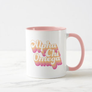 Alpha Chi Omega   Groovy Script Mug