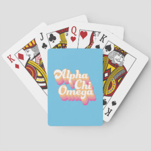 Alpha Chi Omega   Groovy Script Playing Cards