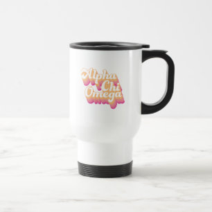 Alpha Chi Omega   Groovy Script Travel Mug
