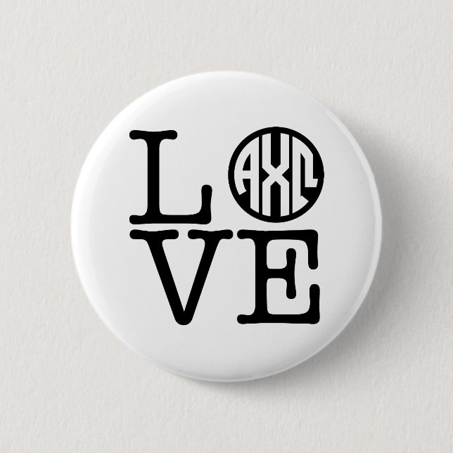 Alpha Chi Omega | Love 6 Cm Round Badge (Front)