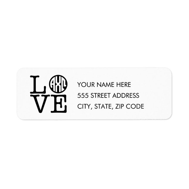 Alpha Chi Omega | Love Return Address Label (Front)