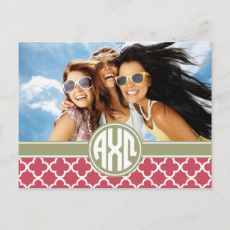 Alpha Chi Omega | Monogram and Photo Postcard