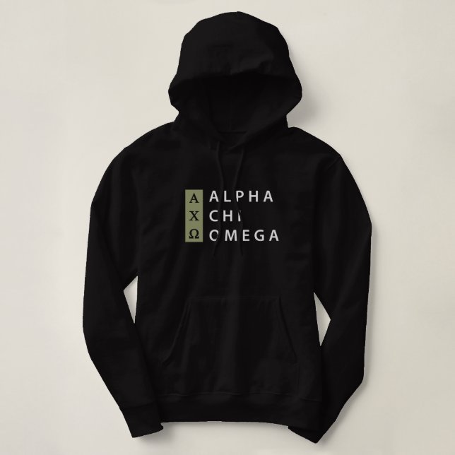 Alpha Chi Omega | Stacked Logo Hoodie (Design Front)