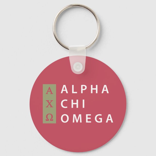 Alpha Chi Omega | Stacked Logo Key Ring (Front)