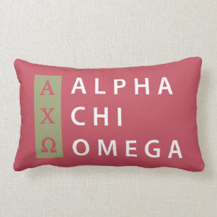 Alpha Chi Omega   Stacked Logo Lumbar Cushion