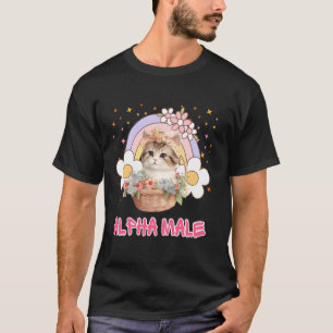 Alpha Cute Cat Kitten Funny For Men Women Confiden T-Shirt