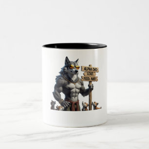 Alpha Dad – Funny Wolf Pack Leader  Two-Tone Coffee Mug
