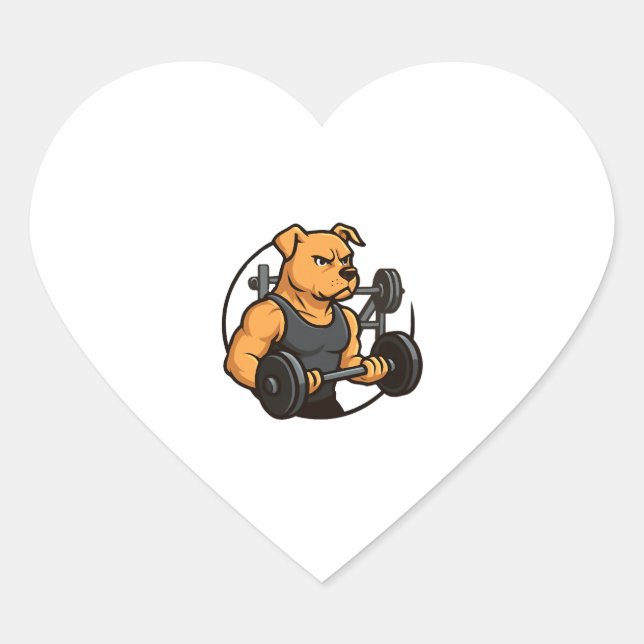 Alpha Dog Gym – Power Unleashed Heart Sticker (Front)
