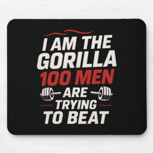 Alpha Gorilla Gym Bodybuilding Funny Bold Workout  Mouse Pad
